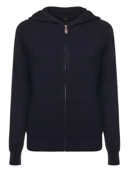 Cardigan Loro Piana cu glugă albastru