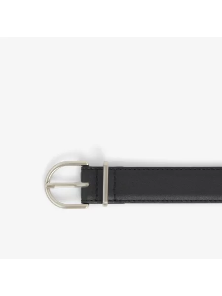 Lacoste Gładki Skórzany Pasek Crocodelle czarny