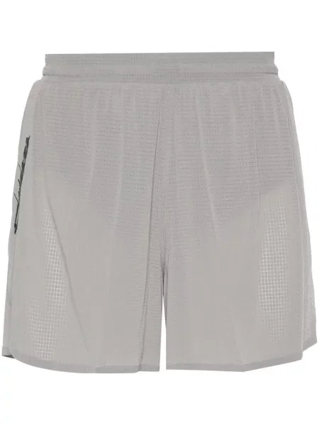 Spodenki sportowe Y-3 w kratkę do biegania szare