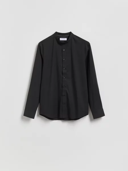 Reserved Сорочка slim fit із коміром-стійкою чорний