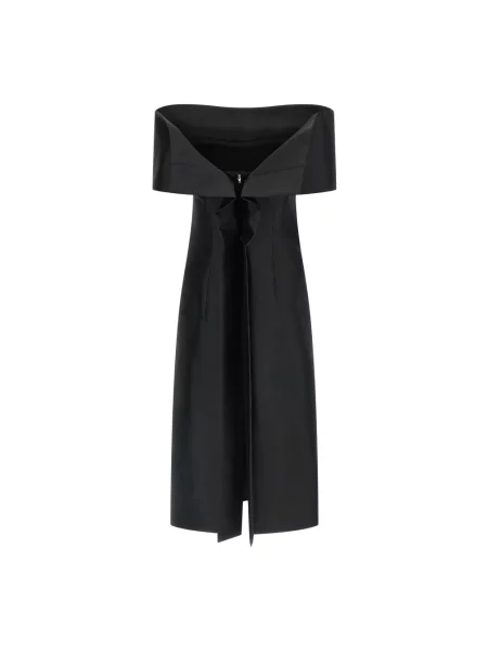 Sukienka midi Jil Sander wełniana czarna