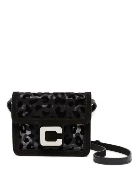 Geantă Carel Paris cu imagine cu model leopard negru
