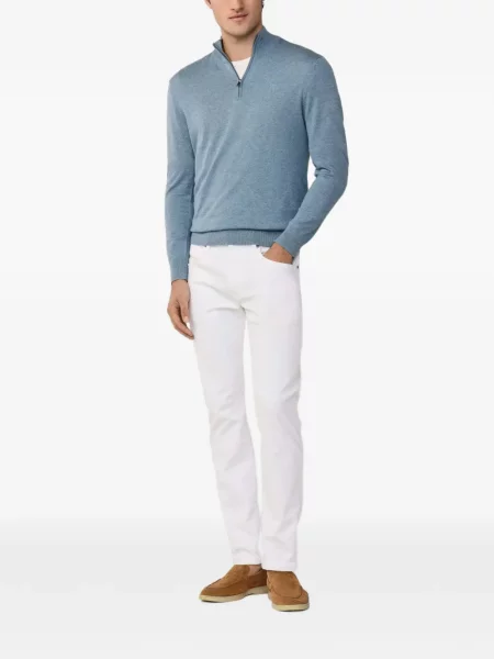 Pulover Hackett cu broderie albastru