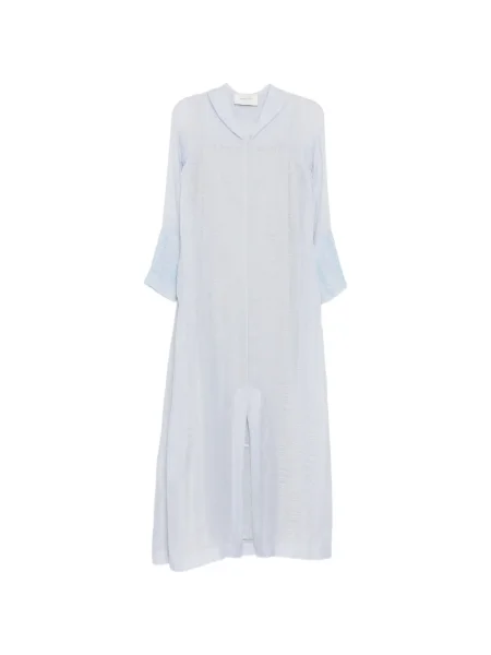 Rochie maxi Shatha Essa cu broderie de costum albastru