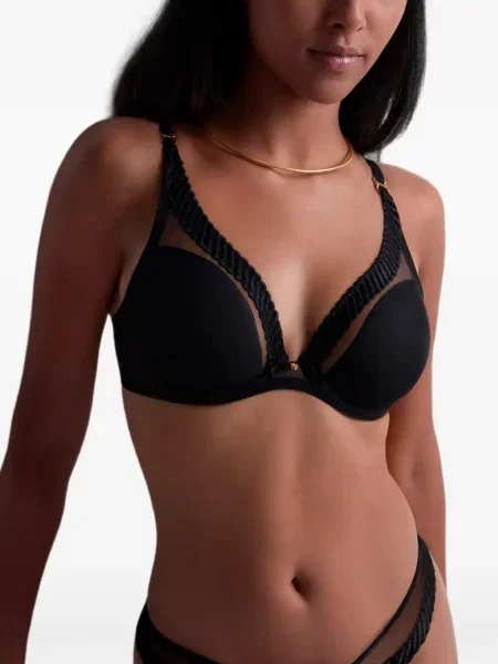 Sutien triunghi Aubade cu broderie negru