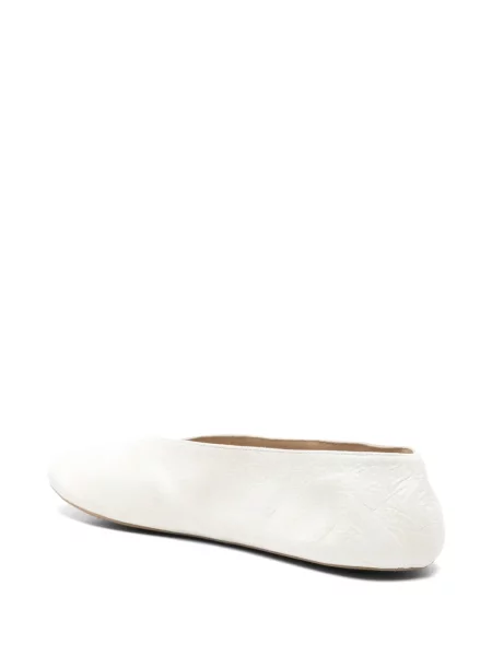 Bőr v-nyakú loafer The Row fehér