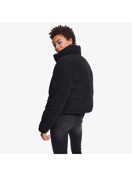 Μπουφάν Urban Classics Ladies Boxy Sherpa Puffer Jacket Black XL μαύρο