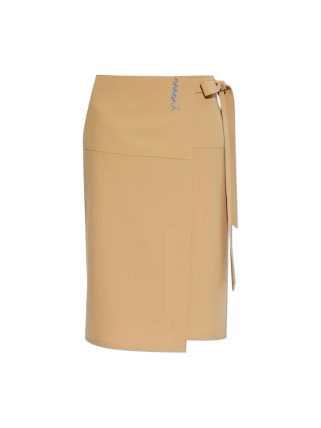 Spódnica Marni wełniana kopertowa beżowa