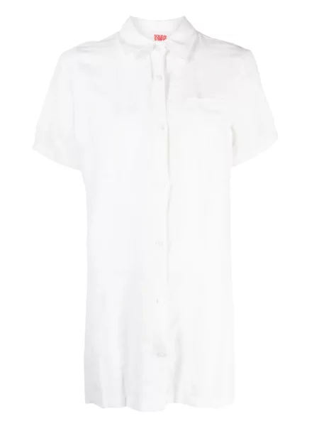 Kołnierzykowy sukienka Solid & Striped w paski garniturowa biała