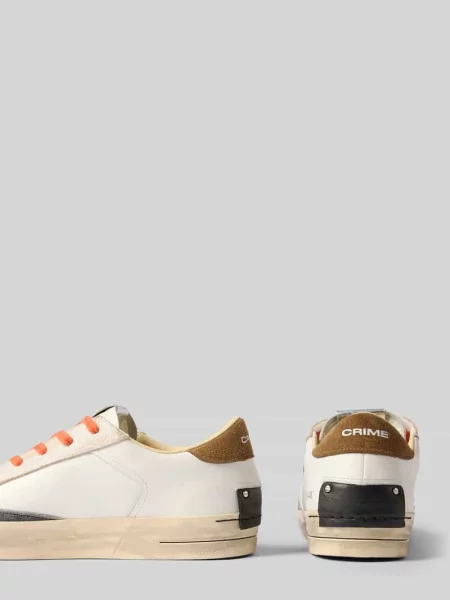 Sneakersy z obszyciem w kontrastowym kolorze Crime London białe