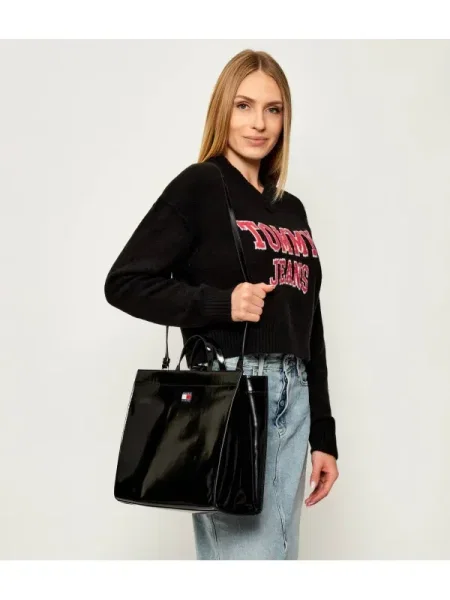 Geantă shopper Tommy Jeans negru