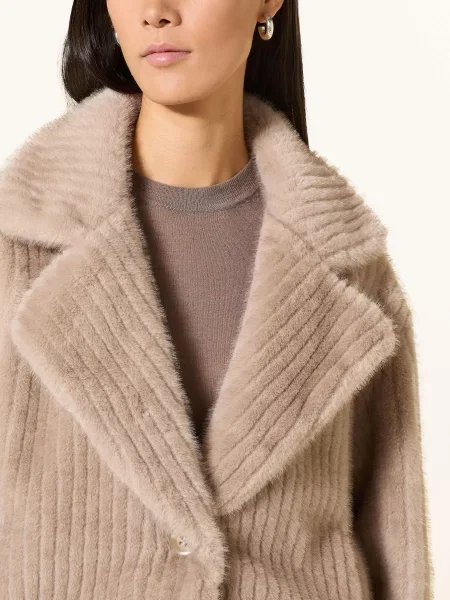 Beaumont Kurtka Ze Sztucznego Futra Fallony beige beżowa