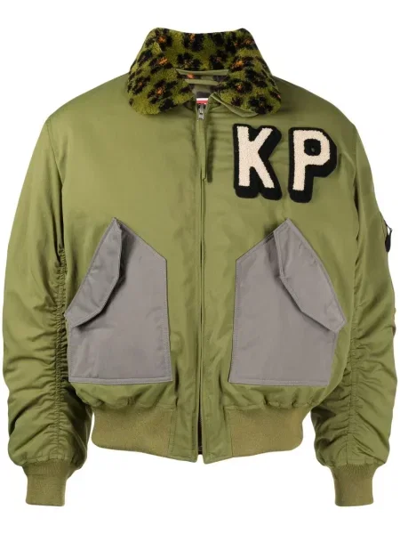 Geacă bomber Kenzo cu broderie verde