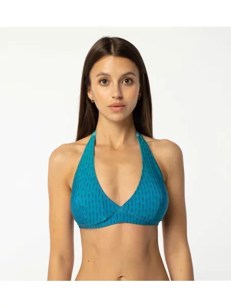 Top Aloha From Deer cu gât halter albastru