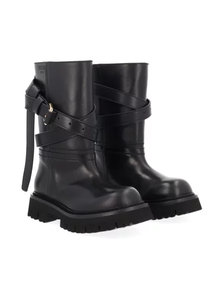 Botki Moschino skórzane czarne