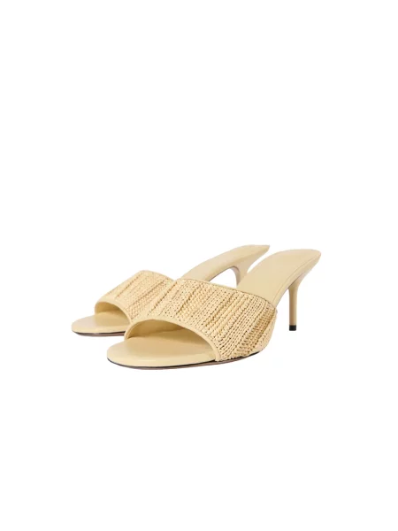 Klapki mules Jacquemus skórzane brązowe