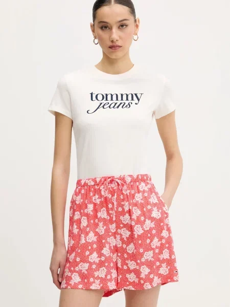 Тениска Tommy Jeans бежово