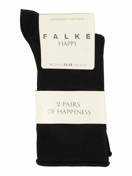 Skarpety z dodatkiem streczu w zestawie 2 szt. model ‘Happy’ Falke czarne