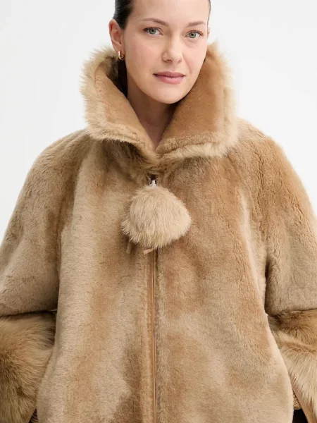 Двостороння шкіряна куртка By Malene Birger ODELLIES демісезонна коричневий