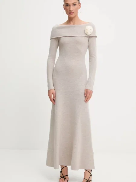 Blugirl Blumarine pulover de lână maxi mulată bej