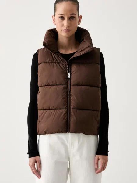 DKNY vestă pentru femei maro