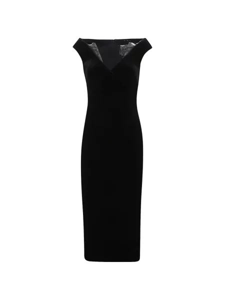 Rochie midi Roland Mouret de catifea negru