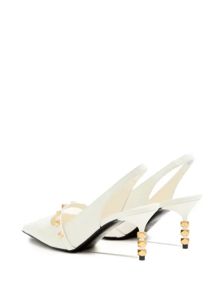 Iš natūralios odos bateliai Valentino Garavani slingback balta