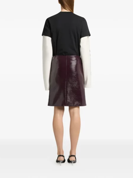 Tricou Courreges cu broderie negru