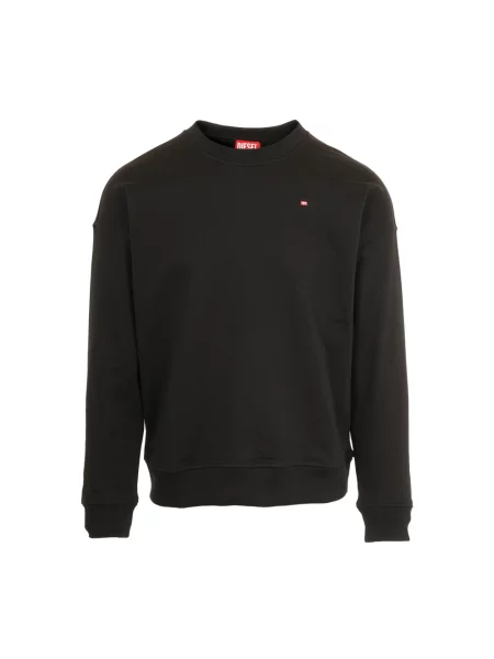 Diesel Bluzy Mężczyzna S Sweter z Logo Microdiv czarny