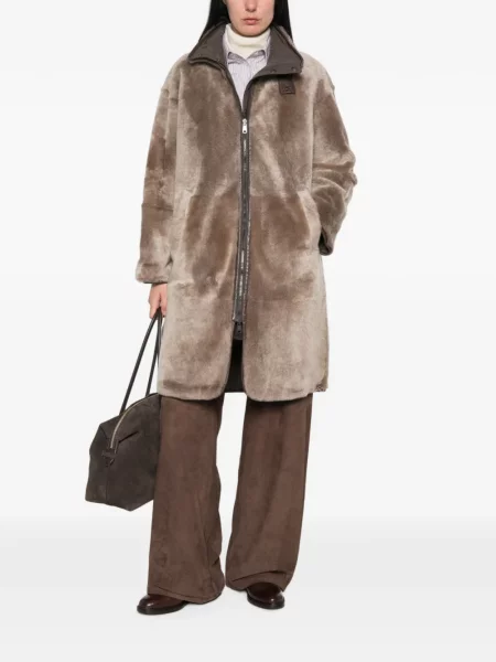 Reversibil geacă Brunello Cucinelli din piele de oaie