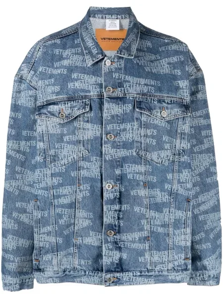 Geacă de blugi Vetements cu imagine albastru