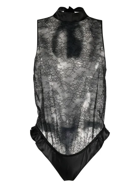 Body Maison Close din dantelă cu gât halter negru