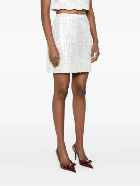 Spódnica Gemy Maalouf z cekinami srebrna