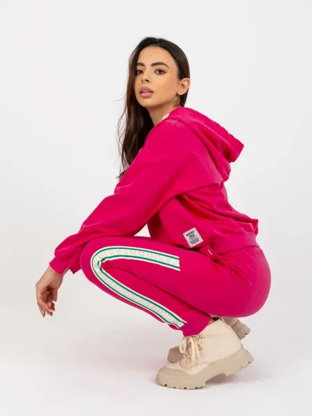 Športne hlače Fashionhunters fuksija