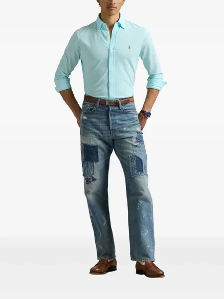 Pletene sportske kratke hlače Polo Ralph Lauren s printom bijela