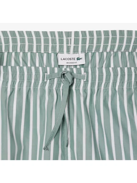 Lacoste Szorty W Paski Relaxed Fit zielone