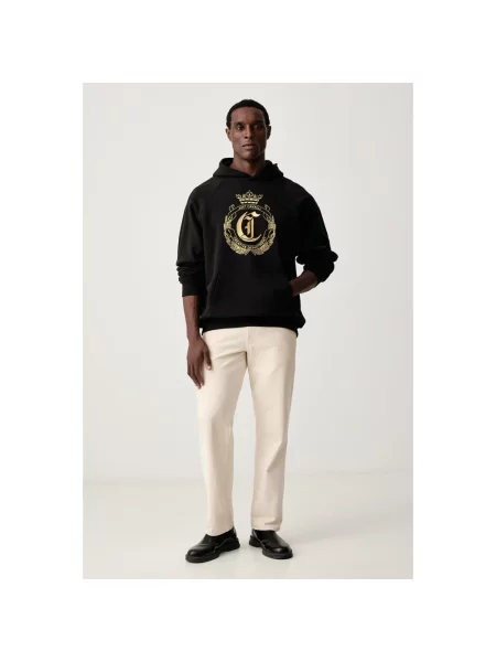 Bluza z kapturem Just Cavalli z kapturem czarna