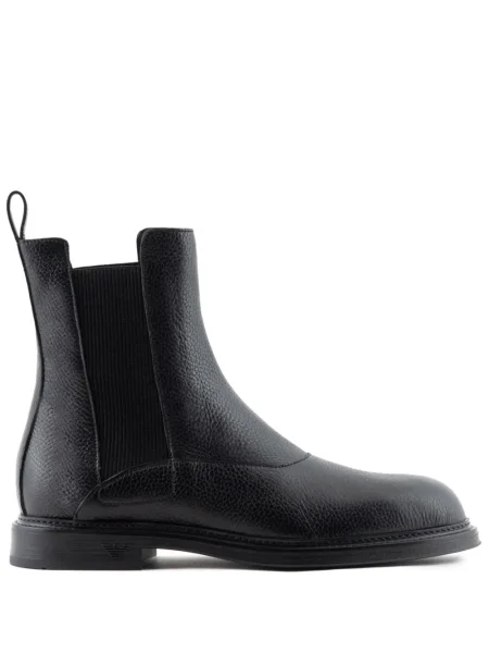 Cizme scurte Emporio Armani din piele negru