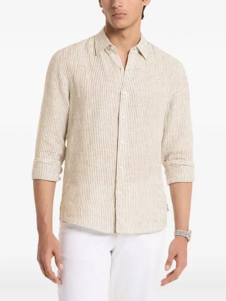 Cămașă de in Michael Kors de in cu dungi