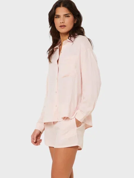 Льняная пижама Etam розовая