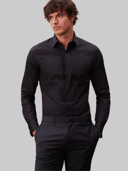 Calvin Klein Cămașă | Tailored slim | stretch negru