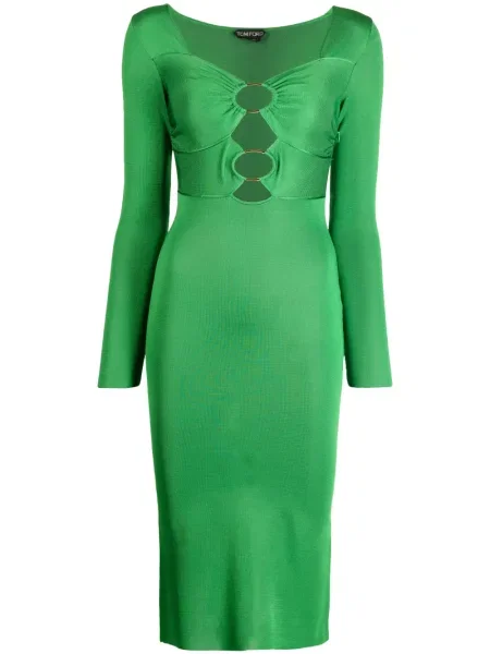 Rochie midi Tom Ford până la genunchi de costum verde
