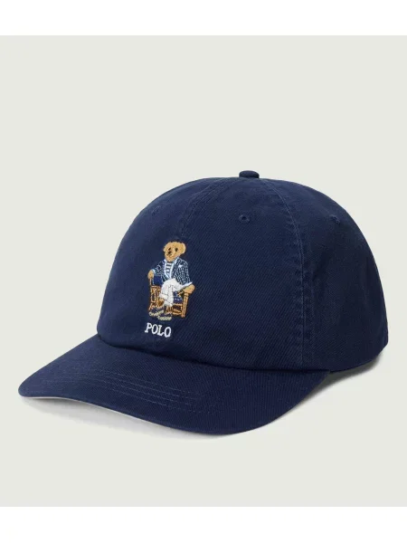 POLO RALPH LAUREN Baseball sapka bőr hozzáadásával kék