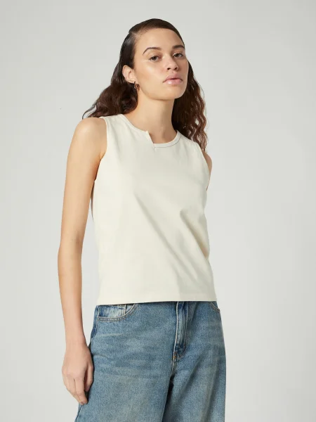 Bella x ABOUT YOU Top Linnea murdar alb