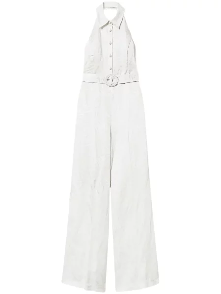 Salopetă Twinset cu gât halter alb