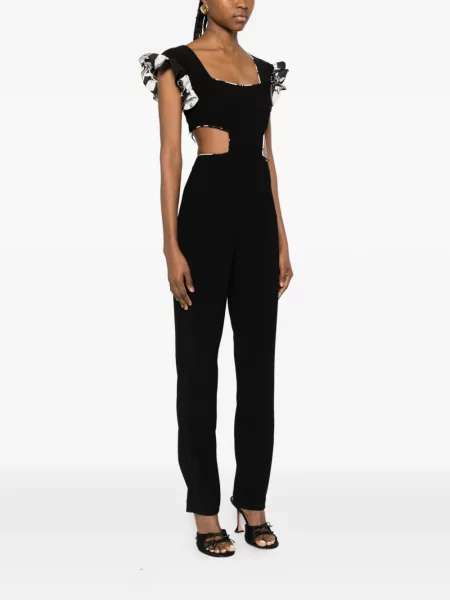 Wyciąć kombinezon Catalina D'anglade z falbankami czarny