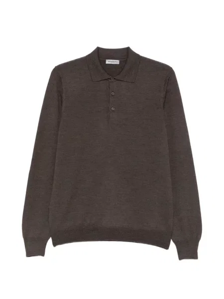Lung tricou polo Vengera gri