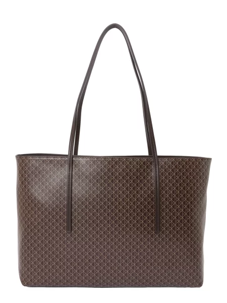 Geantă shopper Calvin Klein din piele maro