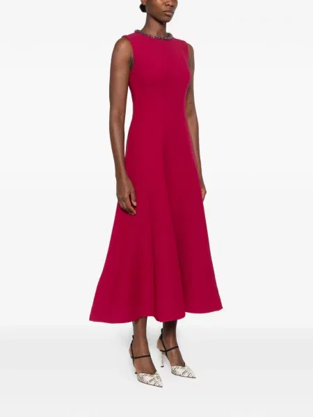 Rochie midi Roland Mouret evazată roz