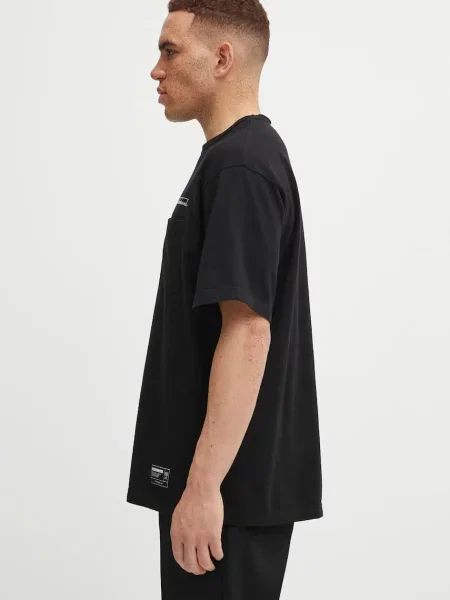 NEIGHBORHOOD t-shirt HEATHER FABRIC z nadrukiem czarny